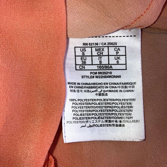 GUESS sz S Blue Aqua Orange Ombré Chiffon Top Dolman Cap Sleeve Packable Flowy - Picture 4 of 5